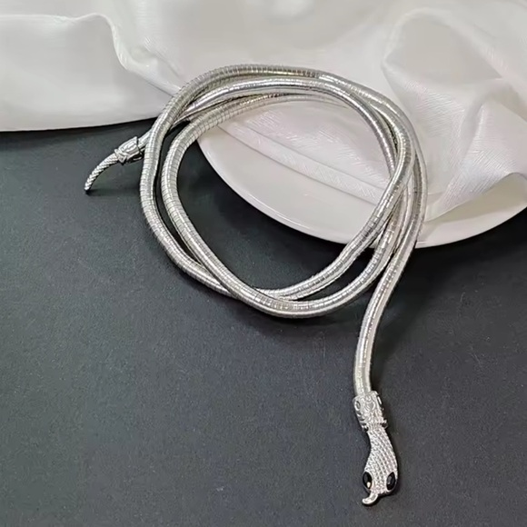 Serpenti silver Magic Snake Cool Bendy Multilayer Necklace - Picture 5 of 15